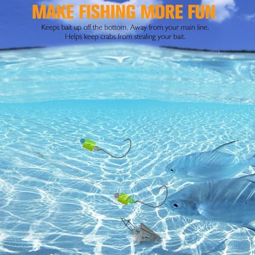 Dovesun 220/104/80/60/54/52/42pcs Pompano Rig Floats for Surf Fishing Foam Bobbers for Fishing Fly Fishing Bobbers Floats Bright Color Kit/Round/Cylindrical/Heart/Bullet/Pill/Spin Shape - Image 2