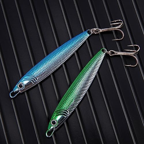 Dr.Fish Fishing Jigs Jigging Spoon Saltwater Fishing Lure Casting Metal Spoon Surf Fishing Mackerel Striper Lures Stinger Bluefish Vertical Diamond Jig - Image 5