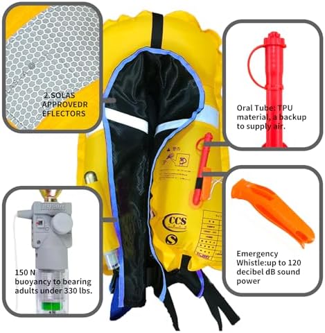 Automatic Inflatable Life Jacket|Life Vest for Adults|PFD Low Profile|Supports up to 330 lbs - Image 4