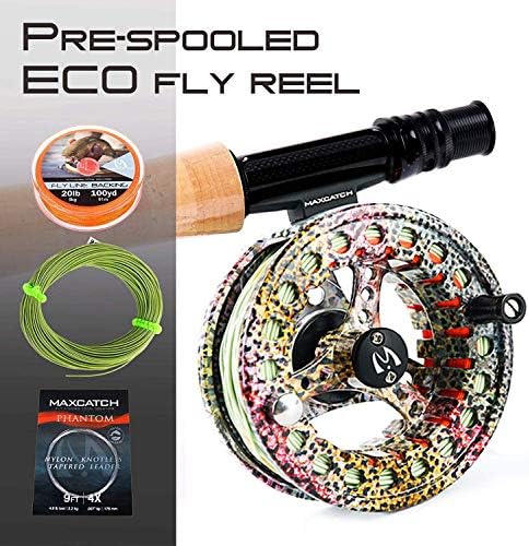 M MAXIMUMCATCH Maxcatch ECO Large Arbor Fly Fishing Reel (3/4wt 5/6wt 7/8wt) and Pre-Loaded Fly Reel with Line Combo - Image 3