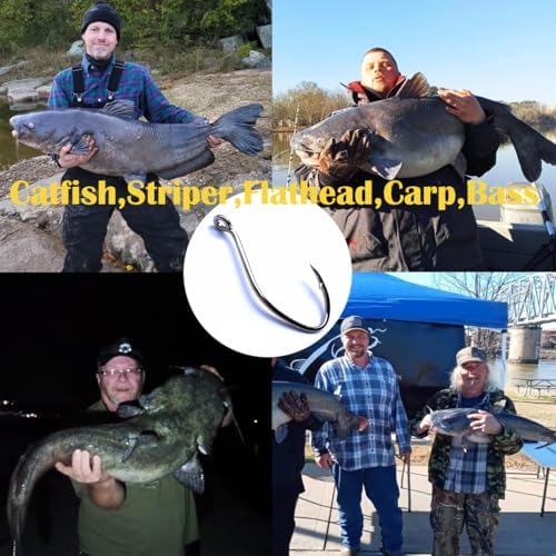 Catfishing Hooks, Big River Bait Hooks Offset Design for Flathead Catfish - Image 6