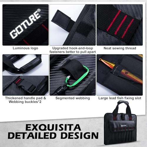 Goture Fishing Jig Bag, 34 Mesh Pocket Detachable Lure Storage Bag - Image 4