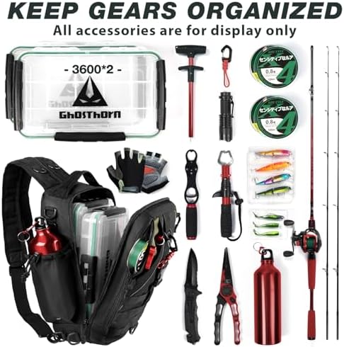 Ghosthorn Fishing Backpack with Rod Holder, Tackle Storage Bag Lightweight - Image 4