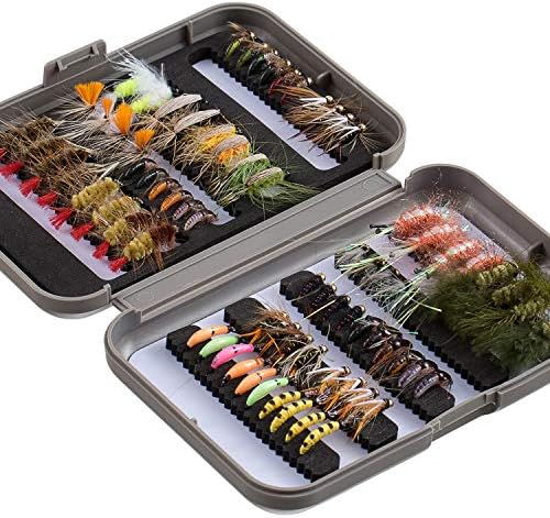 BASSDASH Fly Fishing Flies Kit Fly Assortment Trout Bass Fishing with Fly Box with Dry/Wet Flies, Nymphs, Streamers, Popper - Image 2
