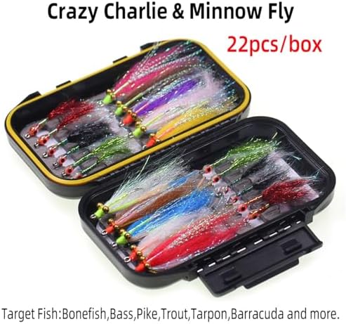Fly Fishing Lures 22pcs/Box Fly Fishing Flies Kit 3D Fish Eye Epoxy Minnow Saltwater Streamer Bonefish Trout - Image 3