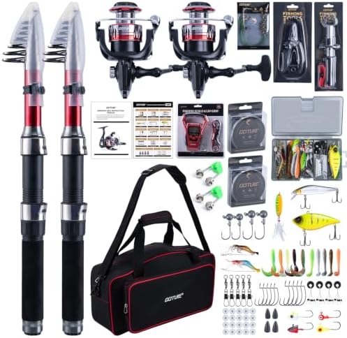 Goture 2-Pack Fishing Rod and Reel Combo with Carrier Bag,1.8M-2.7M by Goture