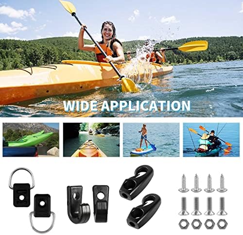 CLIO Kayak Deck Rigging Kit 8 Feet Bungee Cord with Bungee Cord Ends Hooks and Fishing D-Ring with 304 M6 Screw and 6 J-Hooks for Kayak Boat Canoe Outfitting Fishing Camping Kit - Image 6