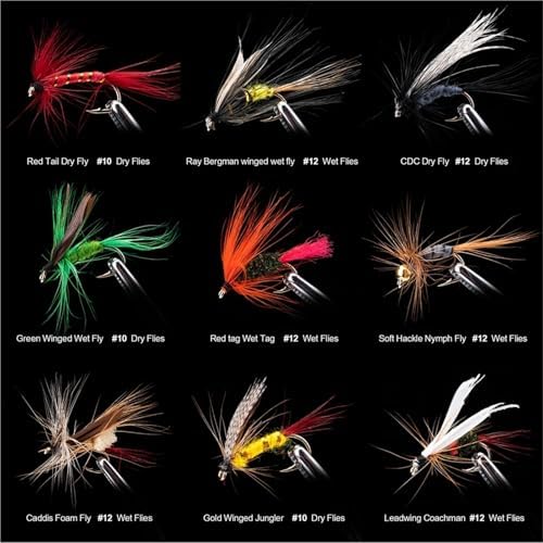Fly Fishing Lures 100pcs Fly Fishing Lures Kit Premium Wet Dry Nymph Streamer Flies Handmade Trout Bass with Box - Image 3