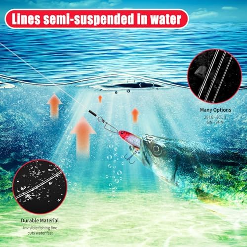 YOTO Fluorocarbon Wire Leader for Fishing - 100% Invisible & Strong Leader for Bass, Trout, Pike, and Walleye – 20lb to 80lb Test, Fishing Leader for Freshwater & Saltwater - Image 2