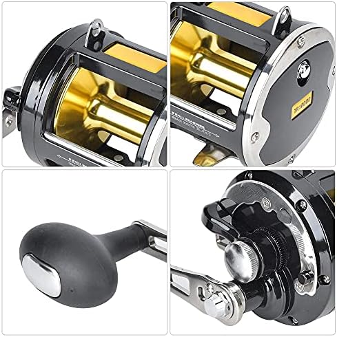 3.4:1 Speed Ratio Trolling Reel, 25kg Max Drag All Metal Fishing Device 70.5x12.5mm/2.8x0.5in Offshore Big Game Fishing Line Reel for Deep Sea Saltwater Angling - Image 7