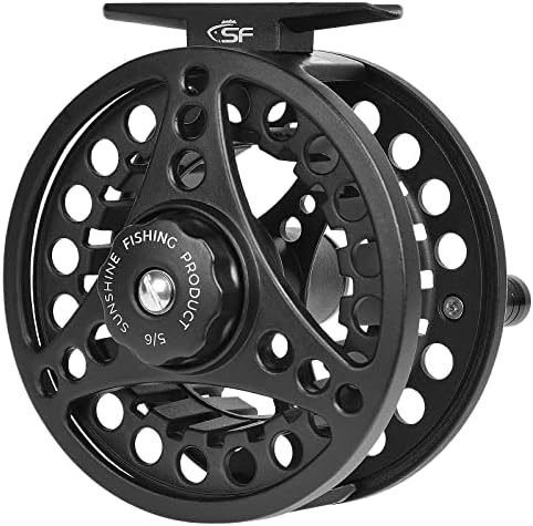 SF SF-001 Large Arbor Fly Fishing Reel with Aluminum Alloy Body 3/4wt 5/6wt 7/8wt Die Cast Pre-Loaded Fly Reel with Line Combo for Trout Bass Carp Pike Panfish by SUNSHINEFISHING