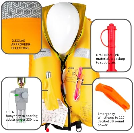 Automatic Inflatable Life Jacket|Life Vest for Adults|PFD Low Profile|Supports up to 330 lbs - Image 3
