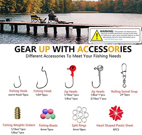 Fishing Lures Kit Set, Baits Tackle Including Crankbaits, Topwater Lures, Spinnerbaits, Worms, Jigs, Hooks, Tackle Box and More Fishing Gear Lures for Bass Trout - Image 6