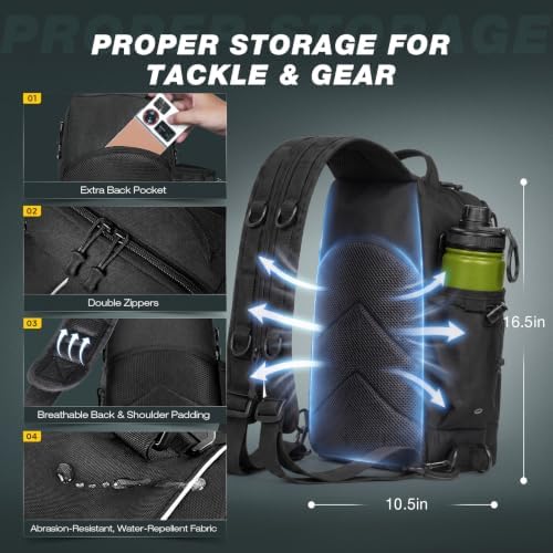 Ghosthorn Fishing Backpack with 3600 Tackle Box Fishing Gear Set Tackle Bag - Image 3