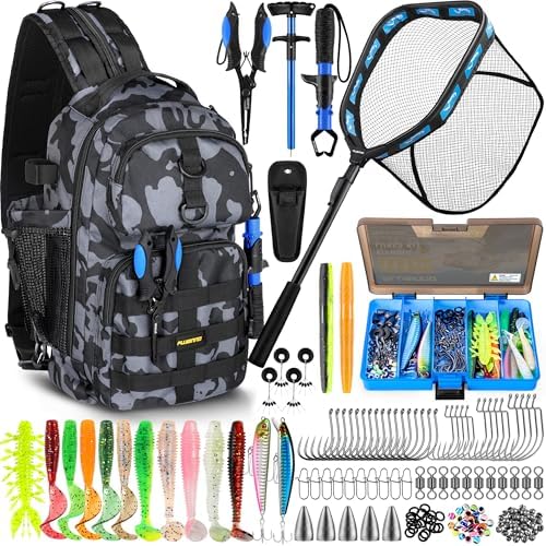 PLUSINNO Fishing Backpack with Floating Fishing Net, Tackle Box,Tackle Bag by PLUSINNO
