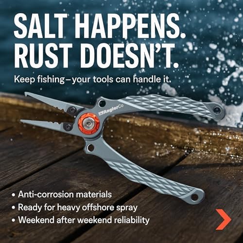 Core Series Fisherman’s Pliers – Professional Aluminum Fishing Pliers with Stainless Steel Line Cutters, Diamond-Textured Grip & Split Ring Tool for Saltwater or Freshwater - Image 7