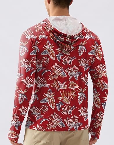 Pudolla Men's Sun Protection Hoodie Shirts UPF 50+ Fishing Hiking Shirt - Image 2