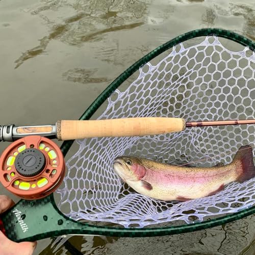 Aventik Fly Floating Fishing Net Carbon Fiber Landing Trout Net Light Weight Clear Rubber Ghost Net Catch & Release - Image 6