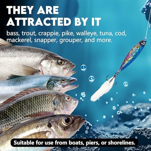 Eupheng Micro Shore Jigging Lure, Metal Jigs Fishing Lures Saltwater, Vertical Jigging & Shore Casting Baits for Tuna Salmon Bass Striper Mackerel - Image 6