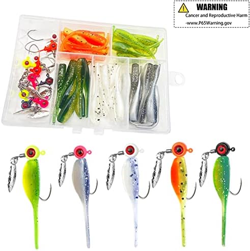 50pc Crappie Jigs Lure Set - 2in Bait, Jig Heads & Hooks for Versatile Fishing - Image 3