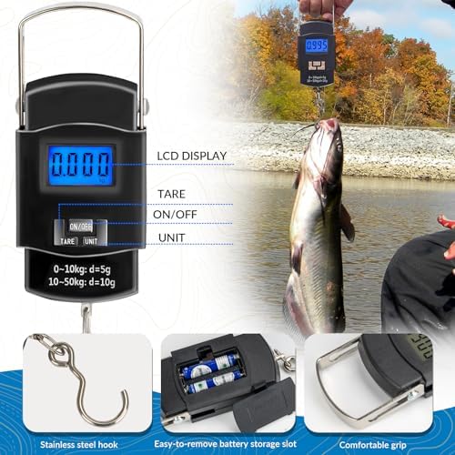 THKFISH 7Pcs Fishing Backpack with Fishing Pliers Kit, Tactical Fish Sling Tackle Bag Included Fishing Tackle kit, Digital Fishing Gear Weight Scale, Fish Hook Remover Tools - Image 4