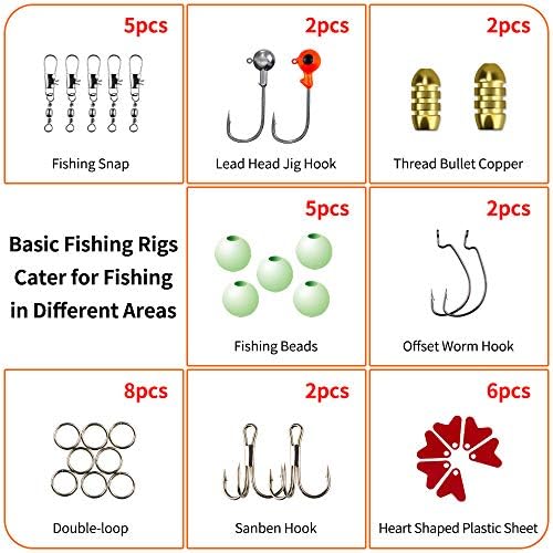 GOANDO Fishing Lures Kit for Freshwater Bait Tackle Kit for Bass Trout Salmon Fishing Accessories Tackle Box Including Spoon Lures Soft Plastic Worms Fishing Gifts - Image 6