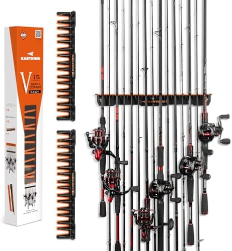 KastKing Vertical Fishing Rod Holder, Black With Orange Rubber, 2 Pcs by KastKing