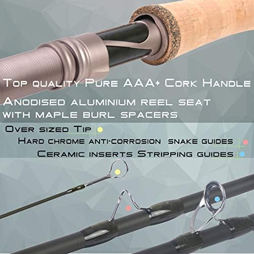 M MAXIMUMCATCH Aspire - Fly Fishing Rod 40T Carbon Fiber, Anodized Reel Seat, 9FT 4-Piece, 5/6/8 wt - Image 4