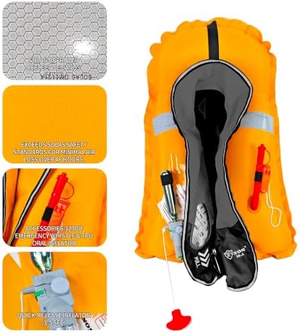 Manual Inflatable Life Jacket,Preserver PFD for Adults,Life Vest for Adults,Supports Weight up to 330 pounds - Image 3