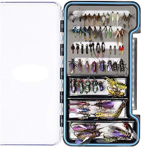 YZD Trout Fly Fishing Flies Collection 194/118/69 Premium Flies Dry Wet Nymph Streamers Fly Assortment with Fly Box Flyfishing Flys Lures Kits by YZD