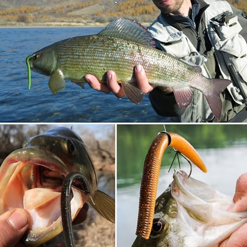 Soft Fishing Worm 100PCS, 3/4/5/6" Mega Value Pack Senko Style Soft Lures for Bass, Plastic Worm Stick Baits, Multicolor, Cost-Effective Fishing Gift - Image 6