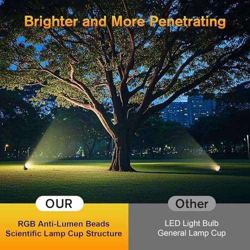 POPOSOAP Pond Lights 4-in-1 Warm White, Underwater Pond Lights with Timer/ IP68 Waterproof Submersible LED Fountain Lights for for Pond Waterfall Fountain Aquarium Garden Patio Pool(Set of 4)-P64H - Image 6