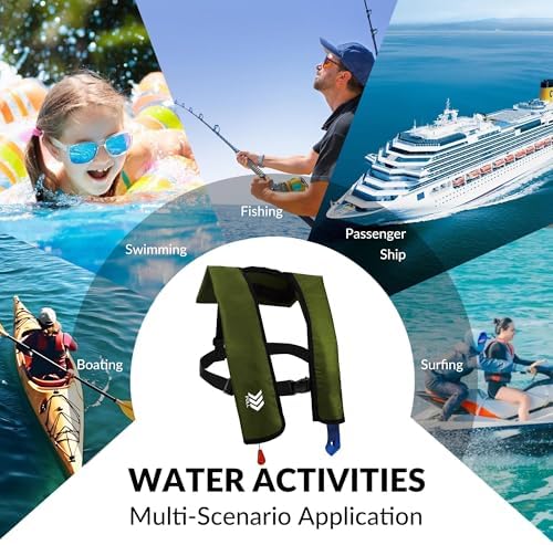 Inflatable Life Jackets for Adults Automatic Life Vests PFD Low Profile Load Capacity Up to 330lbs - Image 6