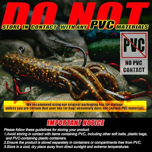 Tube Baits Tube Worms for Bass Fishing, 60 Pcs, 3.5 Inch - Image 5