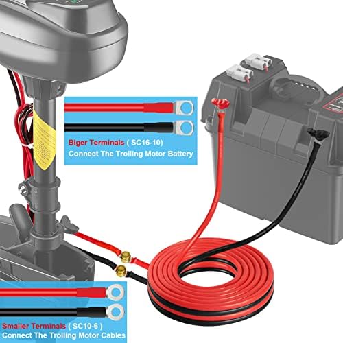 NOVINO Trolling Motor Battery Cable Extension Wire Kit-6 Feet 8 Gauge Wire - Image 6