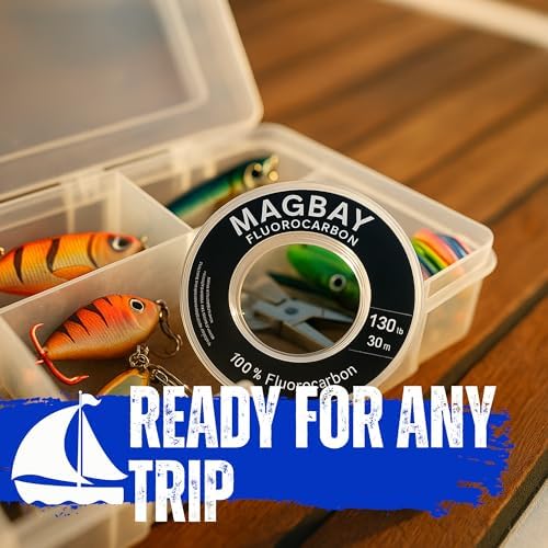 MagBay Lures 100% Pure Fluorocarbon Leader Line - Saltwater & Freshwater Invisible Fluorocarbon Fishing Leader Line, Strong Performance 150, 130, 100, 80, 60 & 40 lbs 33 Yard - Image 6