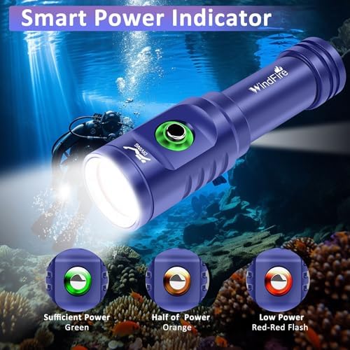 WINDFIRE TS08 Diving Flashlight Rechargeable Bright Scuba Dive Light 3-Mode - Image 3