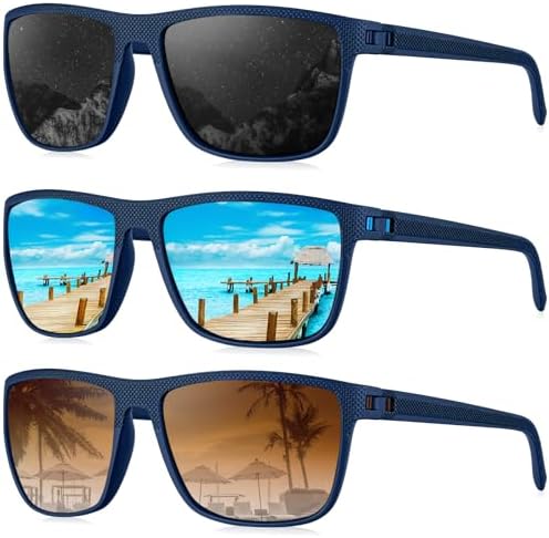 KALIYADI Polarized Sunglasses for Men, Lightweight Sun Glasses with UV Protection for Driving Fishing Golf by KALIYADI