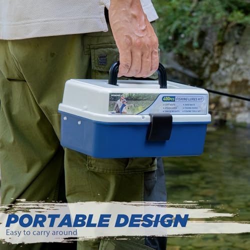 THKFISH Fishing Tackle Box with Tackle Included 400pcs w/Tools Scale - Image 4