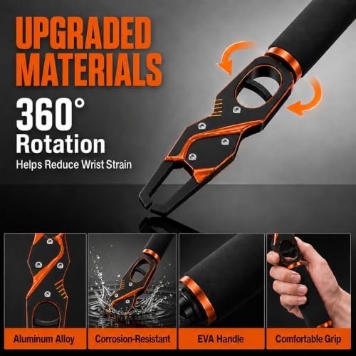 2-in-1 Fish Lip Gripper with Scale, 60LB Fish Scale, 360° Rotating Handle - Image 3
