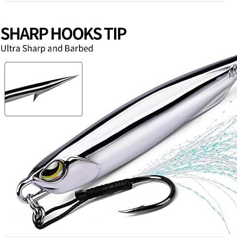 5pcs Sea Fishing Lure Jigging Spoons, Metal Sea Fishing Spinner Lure Tackle Set, Jigging Lures Metal Jigs Jigs Spoon Jig Lures for Bass Tuna Pike Salmon Trout - Image 6