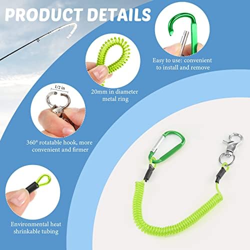 Woanger Coiled Lanyard for Tools Steel Wire Retractable,Green - Image 3