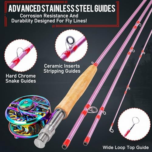 Sougayilang Fly Fishing Rod Reel Combo,Ultra Light Potable Fly Rod with Powerful Reel and Accessories Good Starter Kit 7/8 - Image 4