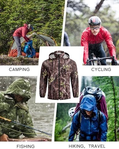 COOFANDY Men's Light Rain Jacket Packable Waterproof Raincoat Windbreaker - Image 5