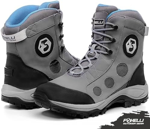 Foxelli Wading Boots – Lightweight Fly Fishing Boots for Men, Rubber Sole Wading Shoes - Image 3