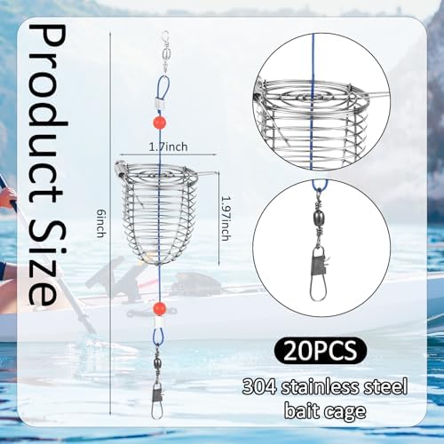20 Pcs Carp Fishing Bait Trap Cage Stainless Steel - Image 2
