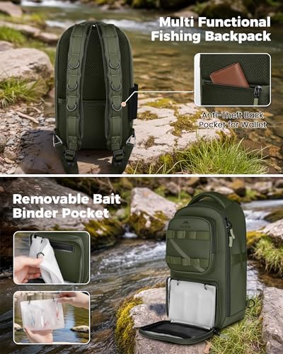 MATEIN Fishing Sling Bag with Phone Pouch, 3600 Tackle Box Backpack - Image 4