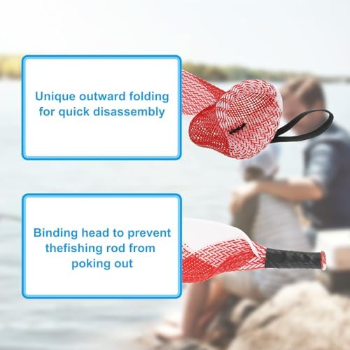 PATIKIL Rod Sock, Fishing Rod Sleeve Cover Braided Mesh Pole Protector Gloves Fishing Tools Pointed End for Spinning Fishing Rod Fly Rod Ice Rod Casting Rod - Image 6