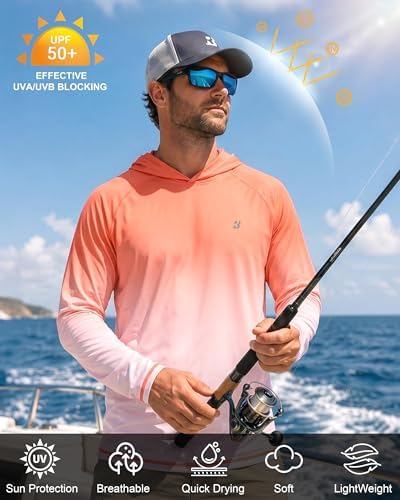 Roadbox Mens Fishing Sun Hoodie, Long Sleeve UPF 50+ UV Protection Shirts - Image 4