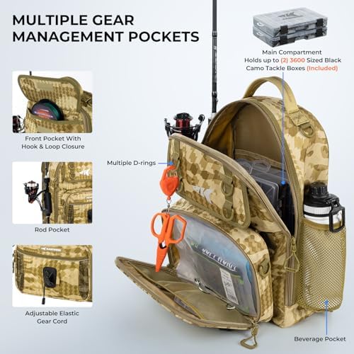 KastKing BaitSpace Fishing Sling Bag, Fishing Backpack with Rod Holder - Image 3